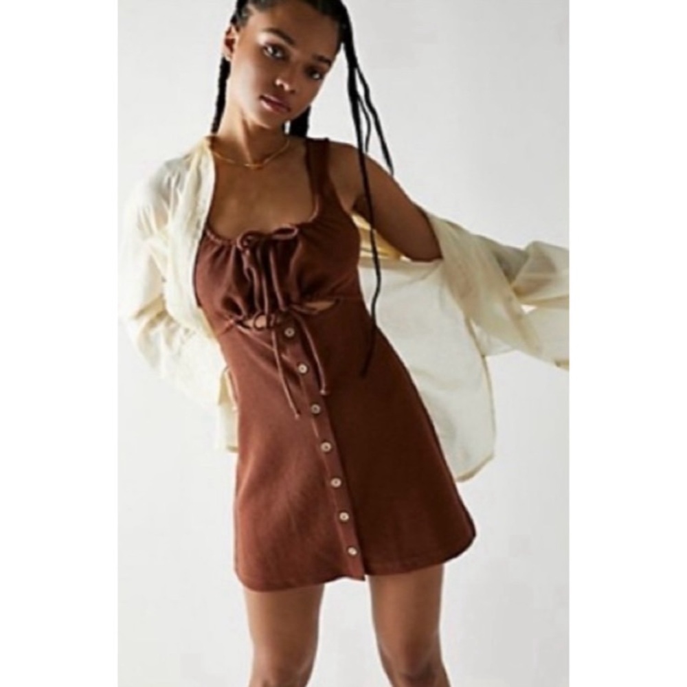 Free People Beach Olivia Mini Dress Brown Size Large